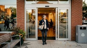 Patient entering Ontario medical imaging clinic