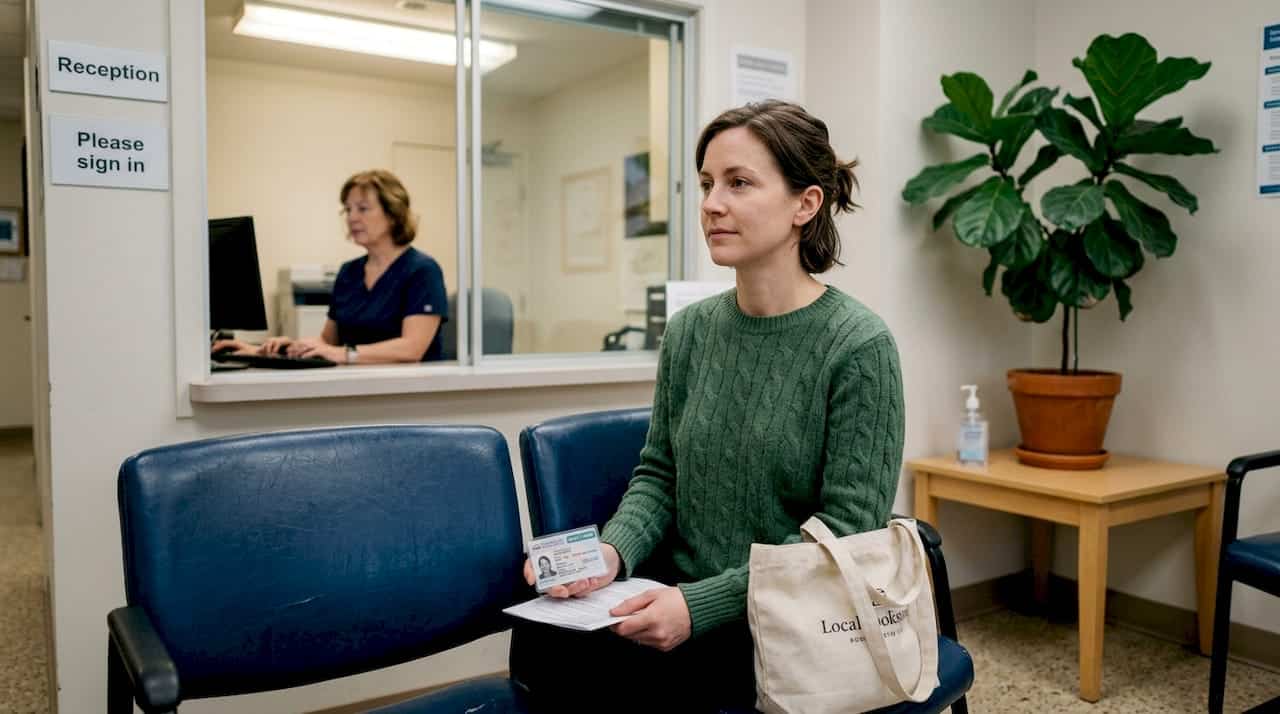 Patient waiting in imaging clinic reception