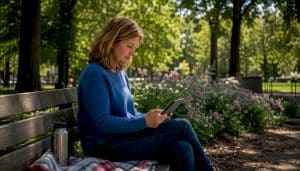 Woman booking ultrasound appointment online at home